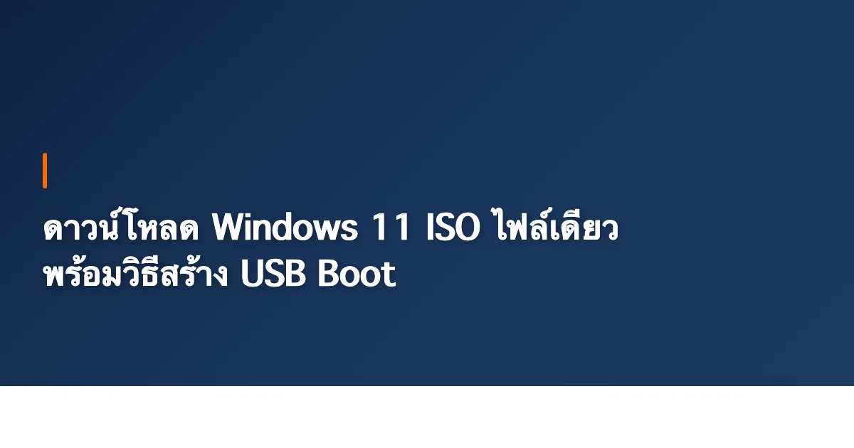 ดาวน์โหลด Windows 11 ISO ไฟล์เดียว พร้อมวิธีสร้าง USB Boot